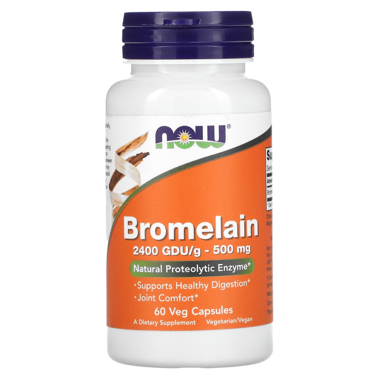 NOW Bromelain 500mg 60 Veggie Capsules