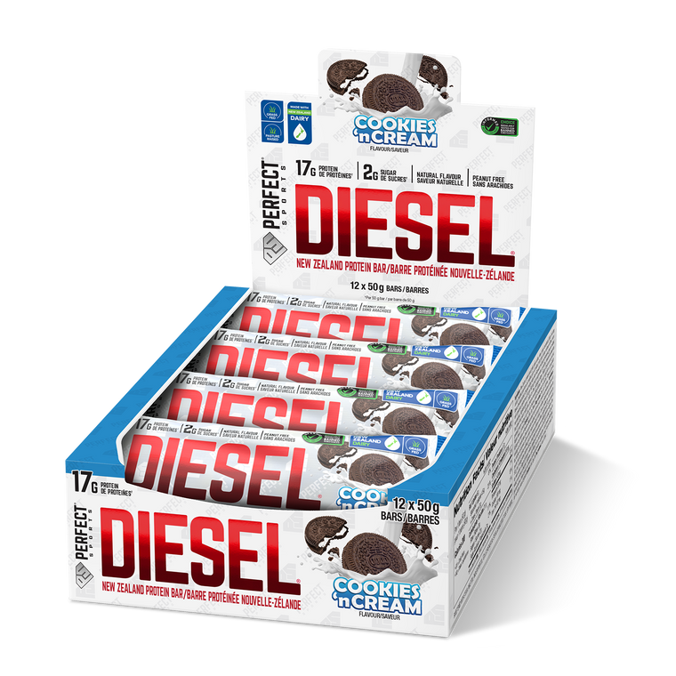 diesel protein bar cookies n cream box