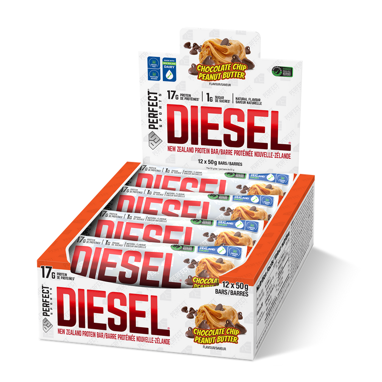 Perfect Sports Diesel Protein Bar Chocolate Chip Peanut Butter Box