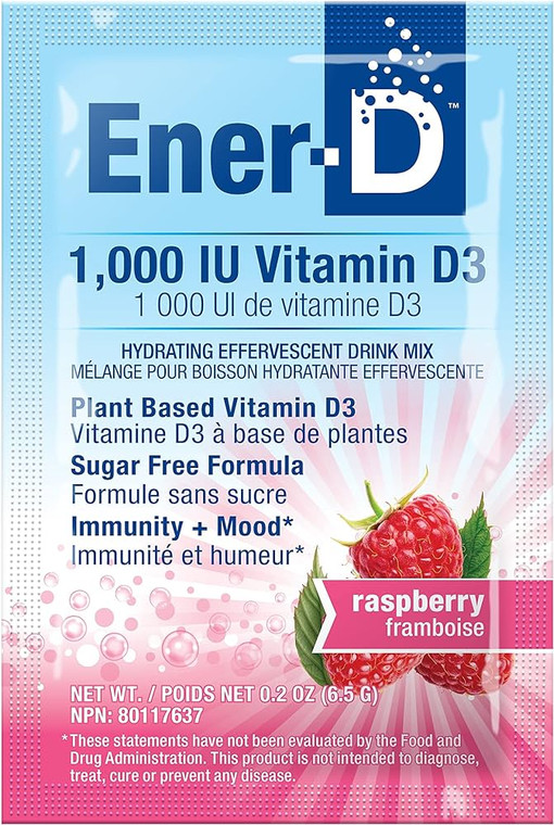 Ener-D Drink Mix Powder 1,000 IU Vitamin D3 Single 6.1g Sachet