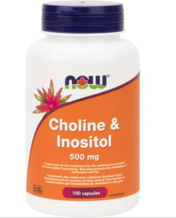 NOW Choline & Inositol 500mg 100 Caps