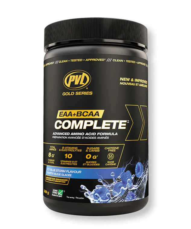 PVL Amino Complete EAA + BCAA Amino Acids for Muscle Recovery Endurance Hydration with Electrolytes and Focus Formula Supplement Blue Raspberry