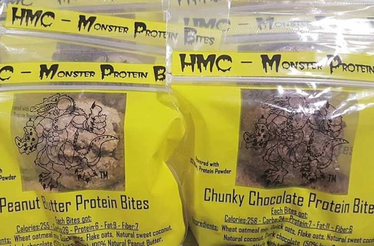 HMC Herbs Monster Cookies Monster Protein Bites 3 Pack Peanut Butter and Chunky Chocolate Whole Food Carbs High Protein
