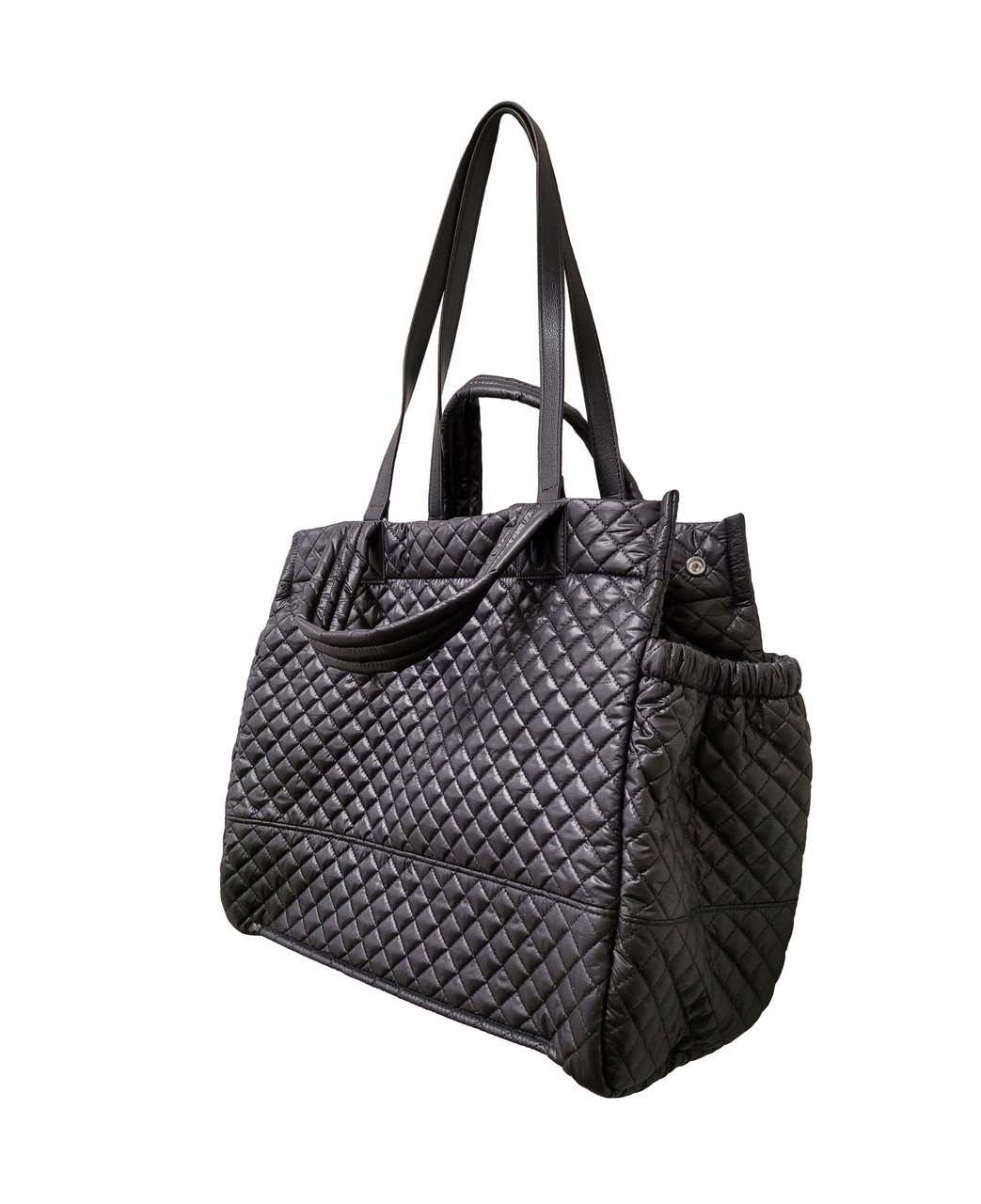 Time Concept Ultra Lightweight Quilted Shoulder Bag - Camo Navy, Approx.  H13 x W16 x L12 - Single Strap Travel Tote
