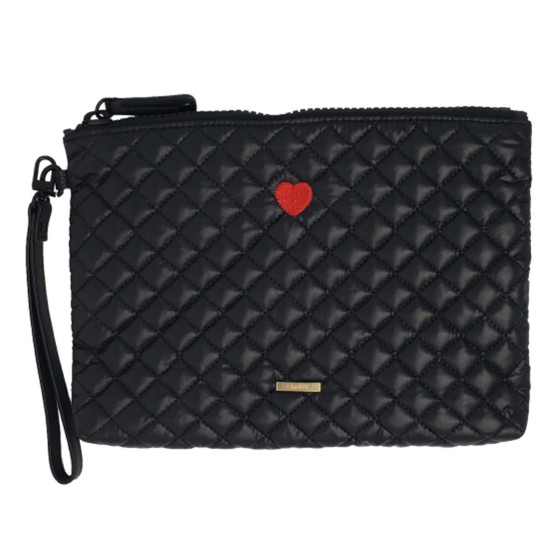 ClaraNY Clutch Love Heart Embroidery Quilted ,water repellent ,UV protect,Light weight