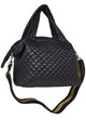 ClaraNY  Black lightweight Comfortable Medium Quilted Tote with pouch and shoulder strap 