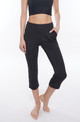 ClaraNY Capri Yoga Gym Lounge pants with pockets Color Black Made In USA
