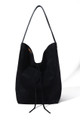 ClaraNY Genuine Leather Suede Shoulder tote bag include inner bag Color Black