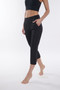 ClaraNY Capri Yoga Gym Lounge pants with pockets Color Black Made In USA