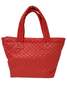 ClaraNY  Red lightweight Comfortable Medium Quilted Tote with pouch and shoulder strap 
