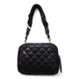 CLARANY Quilted Crossbody Waist Belt Bag detachable Strap Lightweight Water Repellent color Black (Black)