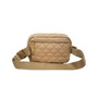 CLARANY Quilted Waist Belt Crossbody Bag  Lightweight Water Repellent color Beige (Beige)