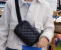 CLARANY Quilted Waist Belt Crossbody Bag Lightweight Water Repellent color Black (Black)