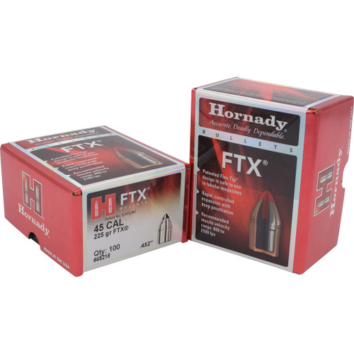Hornady Ftx Pistol Bullets 45 Cal. .452 225 Gr. Ftx 100 Box