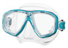 Diving & snorkeling mask with custom prescription lenses - single vision bonded lenses - Teal