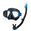 Tusa Ceos Mask & Dry Snorkel Set (with Optical Lenses) - Black/Blue