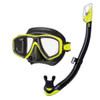 Tusa Ceos Mask & Dry Snorkel Set (with Optical Lenses) - Black/Yellow