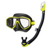 Tusa Ceos Mask & Dry Snorkel Set - Black/Yellow