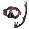 Tusa Ceos Mask & Dry Snorkel Set - Black/Pink