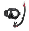 Tusa Ceos Mask & Dry Snorkel Set - Black/Red