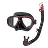 Tusa Ceos Mask & Dry Snorkel Set - Black/Red