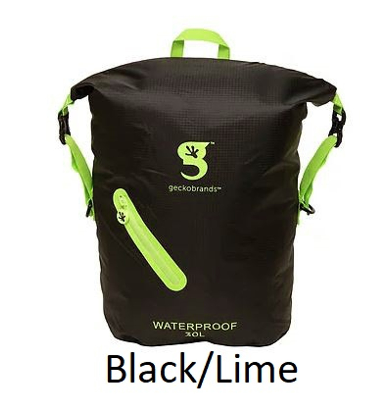 Geckobrands Waterproof 30l Lightweight Backpack- Black/Green