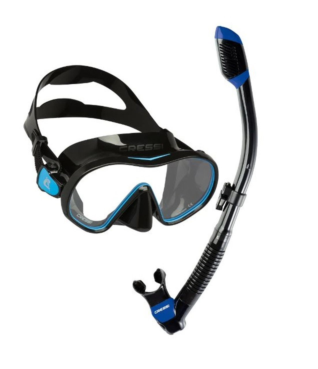 Cressi Palau SAF Set Mask Snorkel Fin Combo Blue 