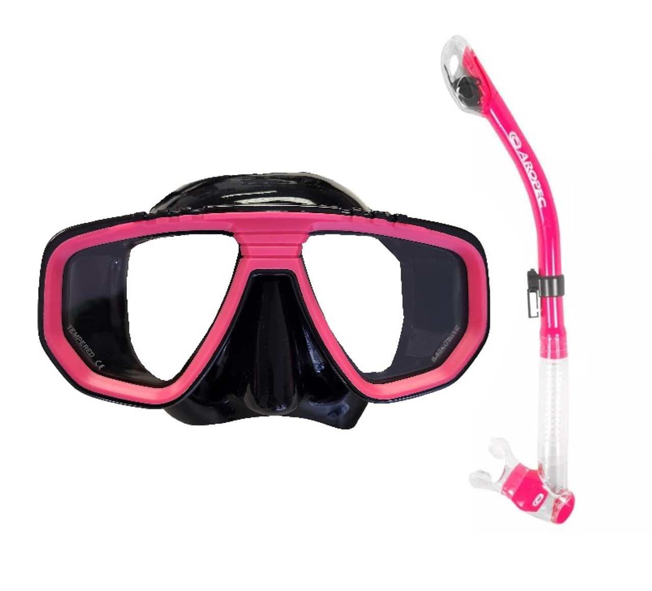 Mask, Snorkel, and Fin Package for Snorkeling PINK Set – House of