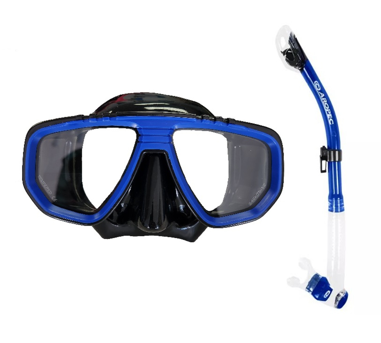 Saekodive Moray Mask & Energy Dry Snorkel Set (with Pre-Made Optical Lenses)