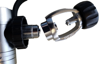 DIN to Yoke Spin-On Adapter - Fits any DIN regulator DIN to Yoke Spin-On Adapter - Fits any DIN regulator