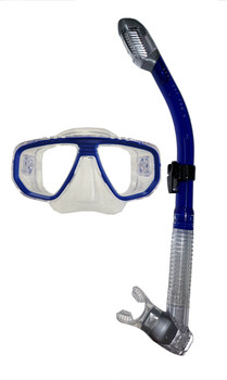 Moray Mask with Optical Lenses & Dry Snorkel Set - Blue