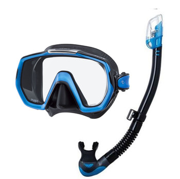 Tusa Freedom Elite Mask & Dry Snorkel Set -Black/Blue
