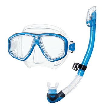 Tusa Ceos Mask & Dry Snorkel Set - Fishtail Blue