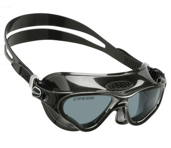 Cressi Cobra Swim Goggles - Black, Tinted Lens
