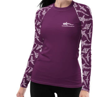 RashGuard - Purple Shark/Ray Sleeve - Long Sleeve - Ladies