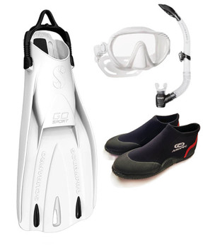 Scubapro Ghost &  Semi-dry Snorkel Travel Package -White