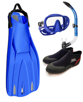 Scubapro Ghost &  Semi-dry Snorkel Travel Package - Blue