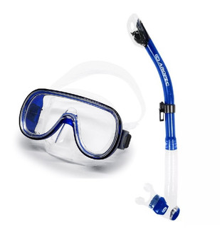Stingray Mask & Dry Snorkel Set - Blue