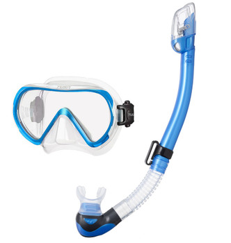 Tusa Ino Mask with Dry Snorkel - Fishtail blue
