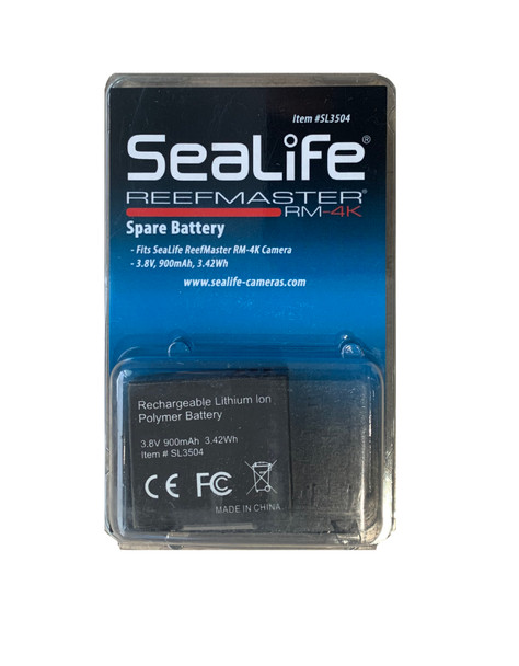 Replacement rechargeable battery for the Sealife ReefMaster RM-4K camera.