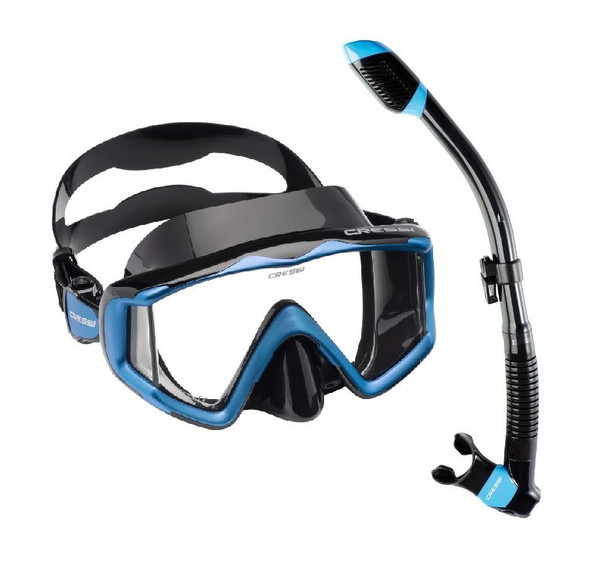 Cressi Liberty Tri-Side / Supernova Snorkeling Set - Black / Blue Cressi Liberty Tri-Side / Supernova Snorkeling Set - Black / Blue