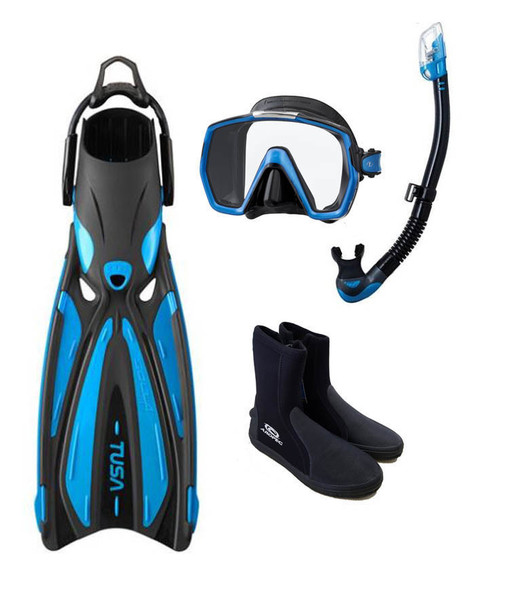 Tusa Freedom HD Diving Package - Black / Blue