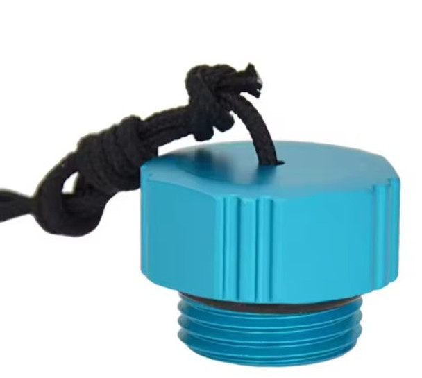 Aluminum Protector Cap - Tank valve DIN - Male - Blue