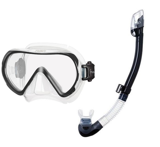 Tusa Ino Mask with Dry Snorkel - Black