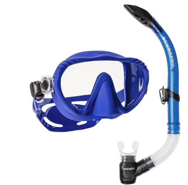 Scubapro Ghost Mask & Escape Semi-Dry Snorkel Set - Blue