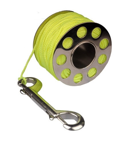 Finger Dive Reel 100 ft - Stainless Steel - Yellow