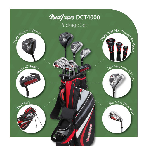 DCT4000 Golf Clubs Set with Bag, Mens Right Hand (9 Clubs / 13 Pieces)