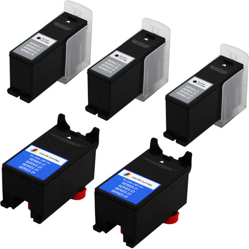 76% Compatible Dell Series 24 Ink | 5-Pack | 3 Black, 2 Color