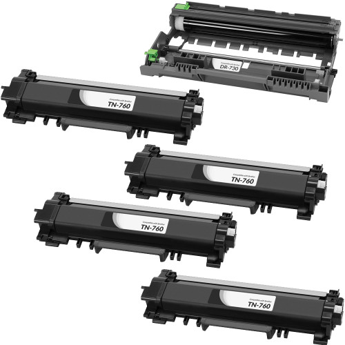 Brother MFC-L2710DW All-in-One Monochrome Printer with TN760 High Yield  Black Toner Kit