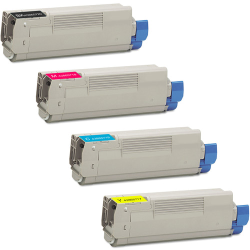 4 Pack - Compatible replacement for Okidata 43865720 series laser toner cartridges